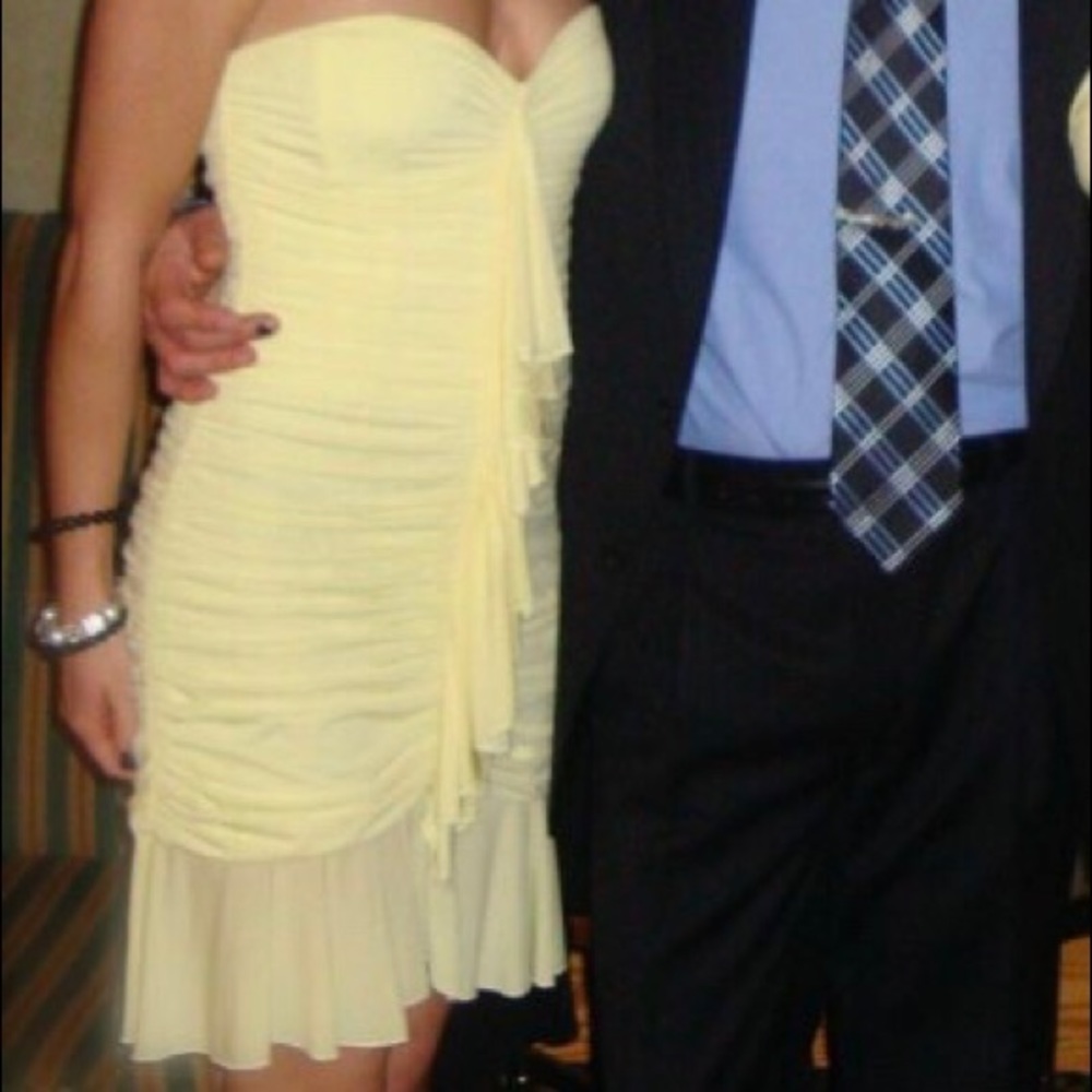 Semi formal, yellow, sleeveless dress